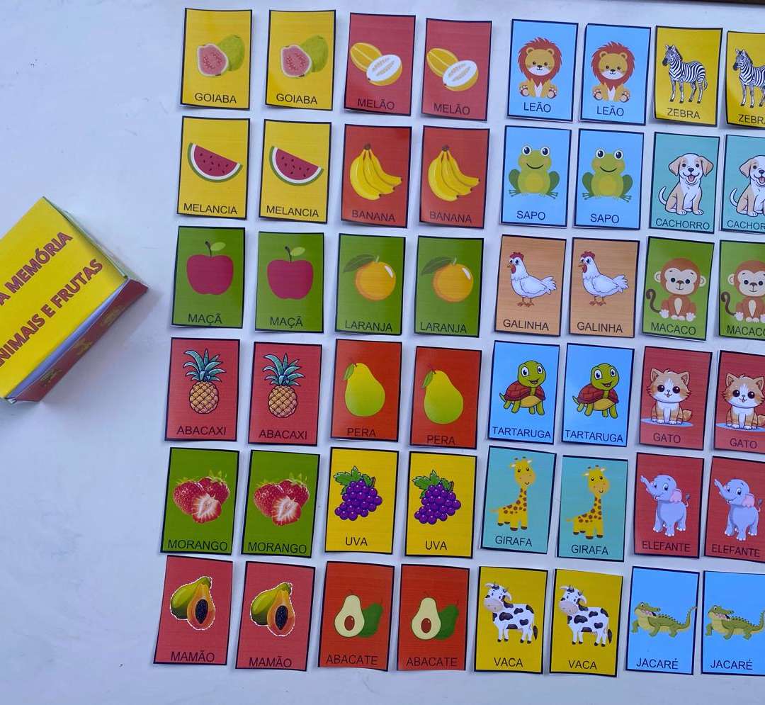JOGO DA MEMÓRIA ANIMAIS E FRUTAS