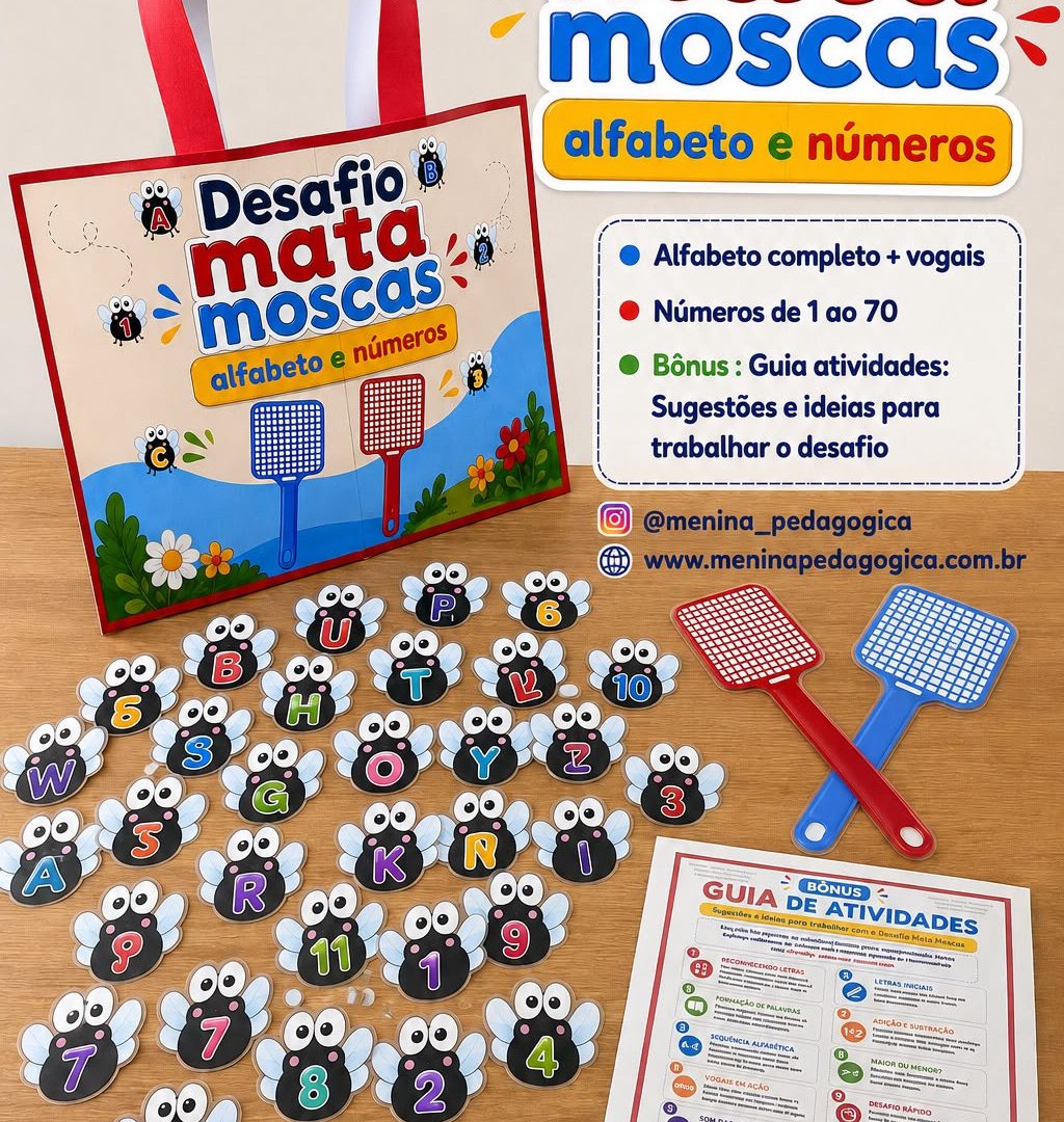 DESAFIO MATA MOSCAS - ALFABETO e NÚMEROS