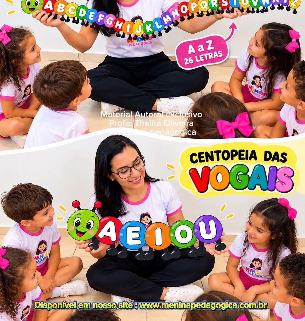 CENTOPEIA ARTICULÁVEL ALFABETO E VOGAIS